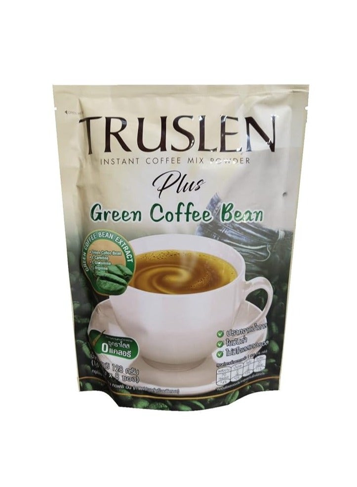 Truslen Plus Green Coffee Bean Instant Coffee Mix Powder 8 Sachets (8 X 16g), 128g